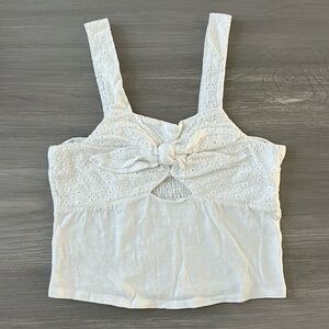 Zara Kids White Eyelet Tank